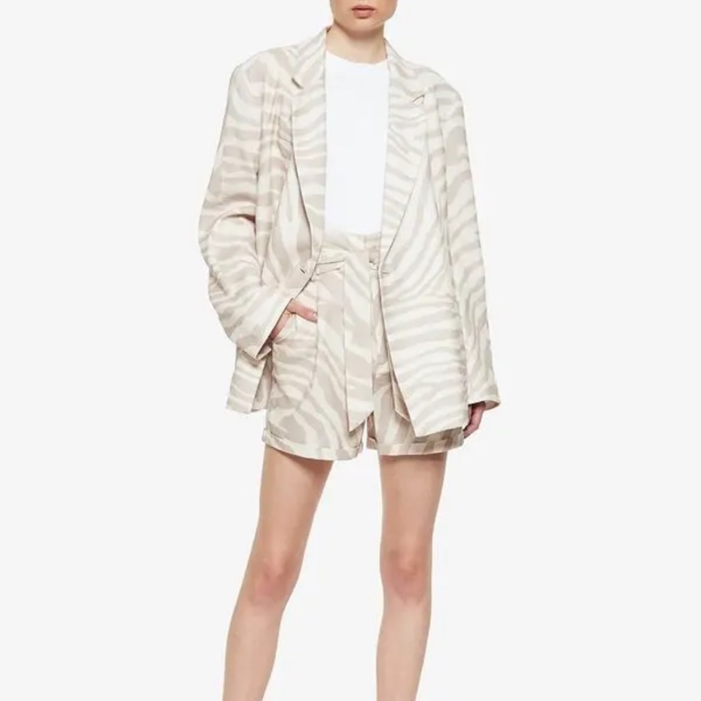 NWOT Anine Bing Kaia Blazer In Sand Zebra - Picture 5 of 5